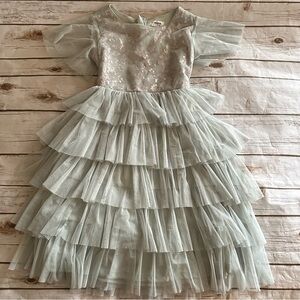 Max green tulle dress guc couple small stains 9/10